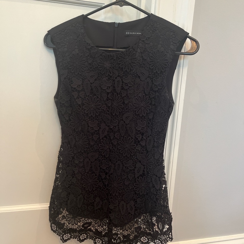 Formal Black Lace Blouse